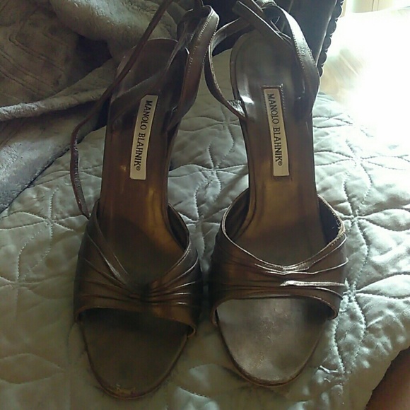 🌸 SOLD🌸    MANOLO BLAHNIKS-BRONZE - Picture 5 of 6